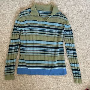 green striped sweater